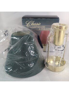 Concord Candle Lampshade & Follower Vintage Green Evergreen 12-617 NEW